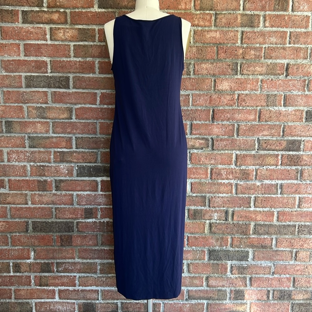 Eileen Fisher Navy Blue Stretch Jersey Tank Dress Size Medium Petite - Picture 5 of 7